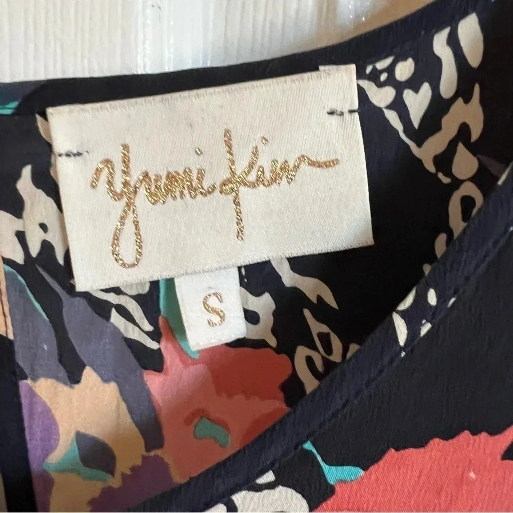 Yumi Kim Romper Silk Floral Navy Blue Size Small - Picture 8 of 11